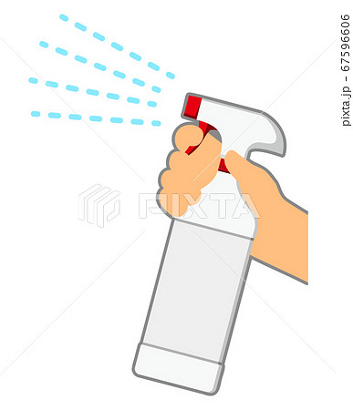 スプレーボトルで霧吹きのイラスト素材