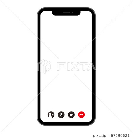 スマホ通話アプリ画面のフレームのイラスト素材