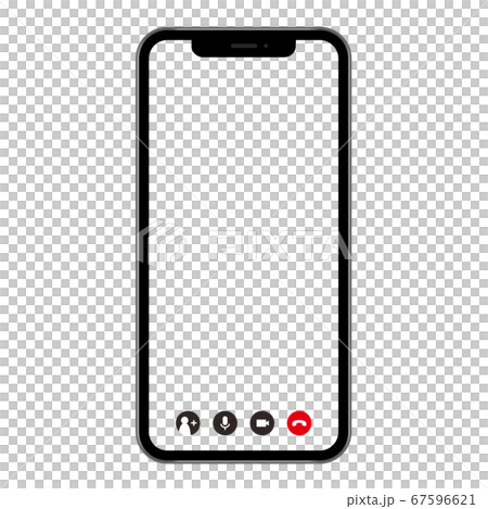 スマホ通話アプリ画面のフレームのイラスト素材