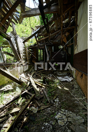 廃墟 蒼海ホテル 群馬県 みなかいホテルみ町 水上温泉 廃ホテルの写真素材