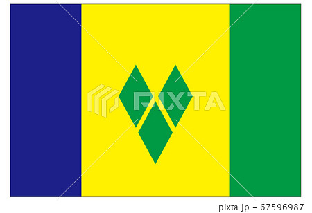 新世界の国旗2：3Verセントビンセント・グレナディーン諸島