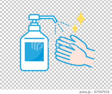 Illustration to disinfect hands 67597019