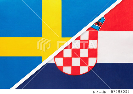 Sweden and Croatia, symbol of national flags  67598035