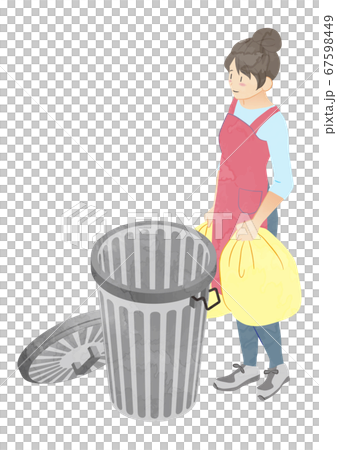 ゴミ捨て　主婦　臭い　バケツ型 67598449