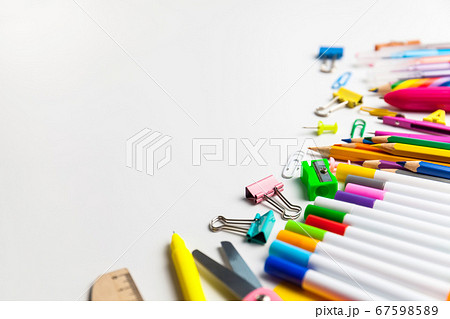 Back to school. Items for the school on a white Back to school. Items for the school on a white 67598589