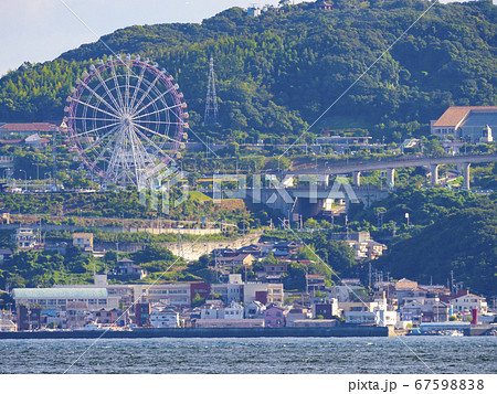 対岸から見た淡路島の景色の写真素材 6759
