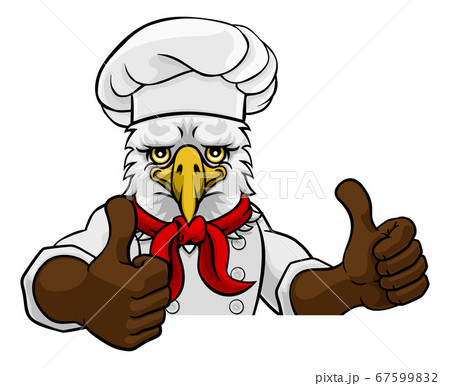 Eagle Chef Mascot Sign Cartoon Character 67599832