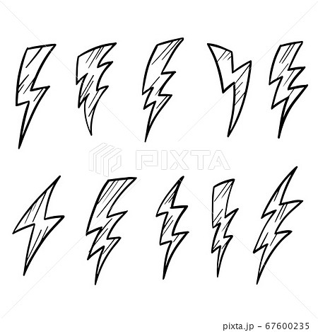 set of hand drawn vector doodle electric lightning set of hand drawn vector doodle electric lightning 67600235