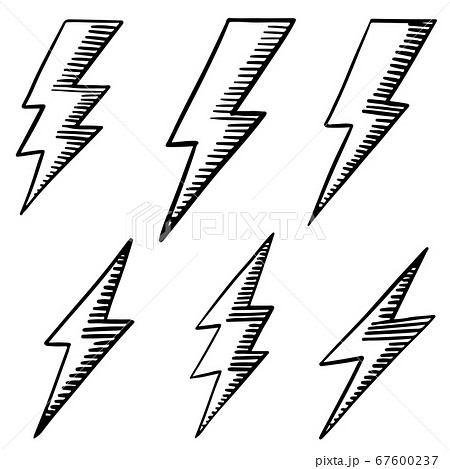 set of hand drawn vector doodle electric lightning set of hand drawn vector doodle electric lightning 67600237