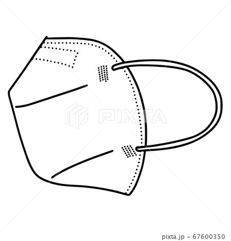 Hand Drawn Medical mask isolated on white Hand Drawn Medical mask isolated on white 67600350