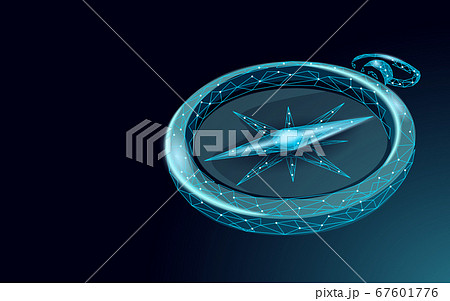 3D low poly compass. Business strategy problem solution concept. Journey travel direction destination banner. World exploration creative idea vector illustration 67601776