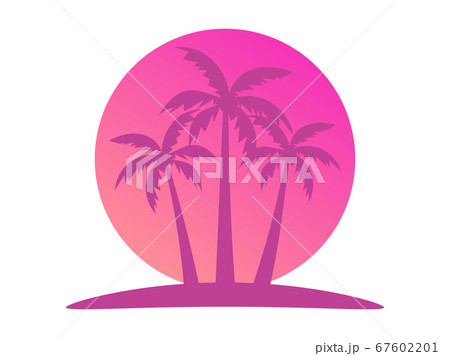 Tropical landscape with palm trees on a background Tropical landscape with palm trees on a background 67602201