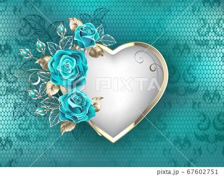Heart with roses on lace background 67602751