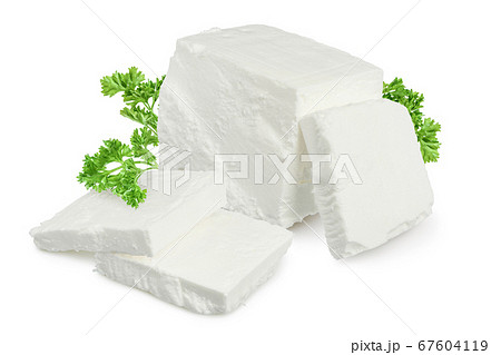 Feta cheese isolated on white background. With clipping path and full depth of field Feta cheese isolated on white background. With clipping path and full depth of field 67604119