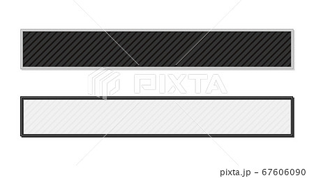 シンプルストライプのテロップベース 2色セット 白黒 枠付きのイラスト素材