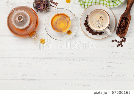 Herbal tea and espresso coffee Herbal tea and espresso coffee 67606165