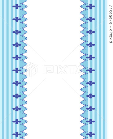 背景素材 フレーム かわいい レース 青 のイラスト素材