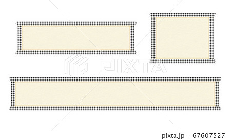 白黒チェックリボン枠のテロップベースのイラスト素材