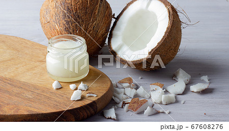 Coconut oil and fresh coconuts Coconut oil and fresh coconuts 67608276