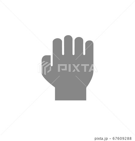 Human fist gray icon. Power and resistance gesture symbol 67609288