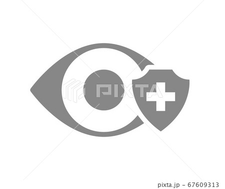 Healthy eye protectetion grey icon. Eye treatment, first aid for visual organ symbol 67609313