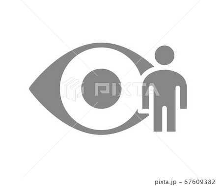 Human eye with man grey icon. Human visual system, healthy organ symbol 67609382