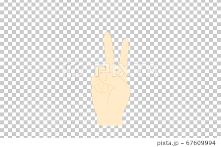 じゃんけんの手の形、チョキ.ベクターイラスト じゃんけんの手の形、チョキ.ベクターイラスト 67609994