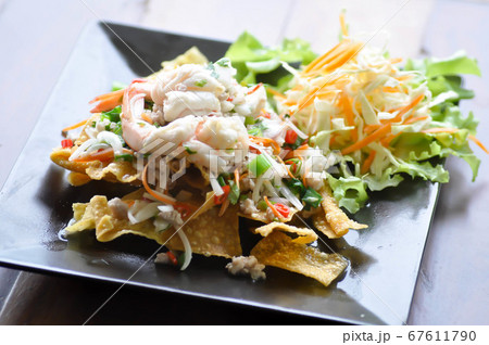 fried wonton and shrimp salad fried wonton and shrimp salad 67611790