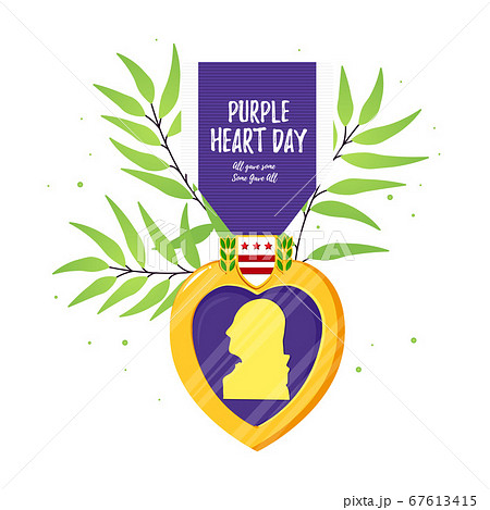 Purple Heart Day. Isolated vector badge Purple Heart Day. Isolated vector badge 67613415