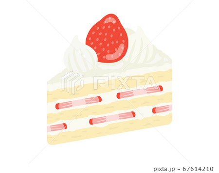イチゴのショートケーキのイラストのイラスト素材