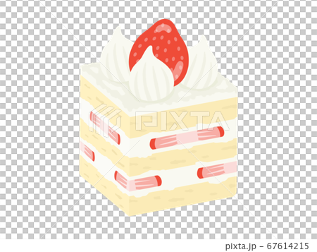 イチゴのショートケーキのイラストのイラスト素材