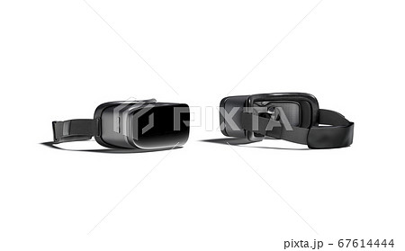 Blank black virtual reality goggles mockup, front and back side Blank black virtual reality goggles mockup, front and back side 67614444