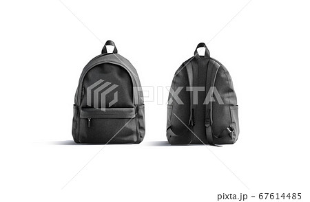 Download Blank black backpack with zipper and strap...のイラスト素材 ...