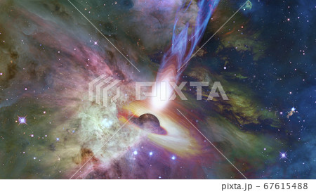 Quasar with jets in the deep space. Elements of 67615488
