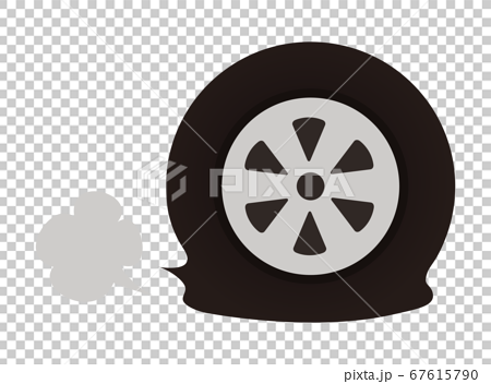 Punctured Tire Stock Illustration