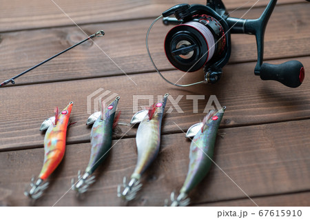 エギング用釣り道具の写真素材