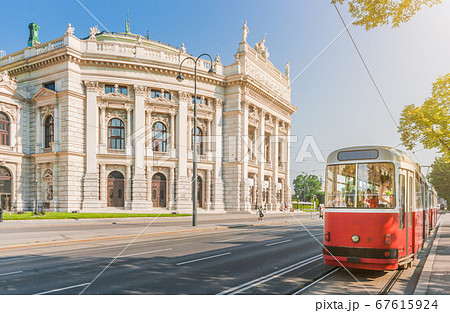 Wiener Burgtheater with traditional tram, Vienna, Austria Wiener Burgtheater with traditional tram, Vienna, Austria 67615924