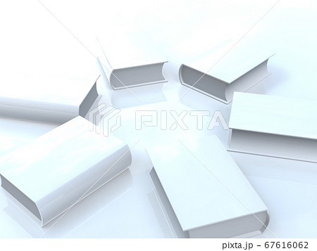 白い司法イメージ　六法全書のような分厚い本　3DCGイラスト 67616062