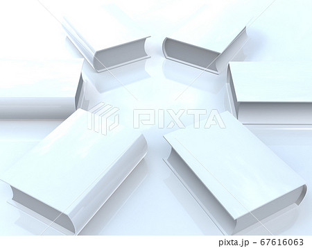 白い司法イメージ　六法全書のような分厚い本　3DCGイラスト 67616063