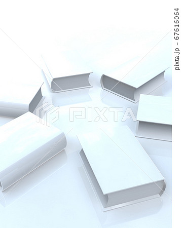 白い司法イメージ　六法全書のような分厚い本　3DCGイラスト 67616064