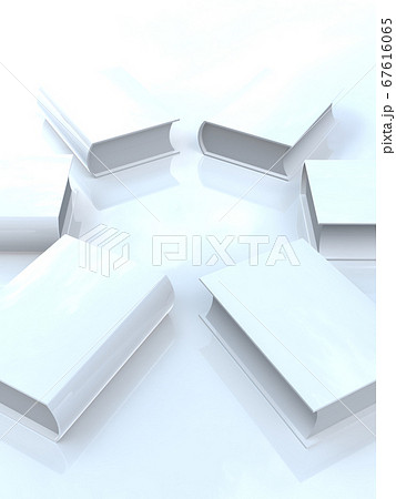 白い司法イメージ　六法全書のような分厚い本　3DCGイラスト 67616065