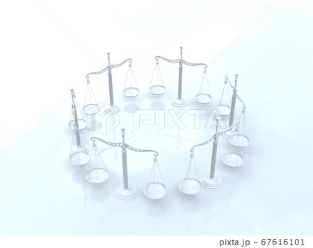 白い司法イメージ 天秤 3DCGイラスト 白い司法イメージ 天秤 3DCGイラスト 67616101