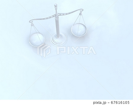 白い司法イメージ 天秤 3DCGイラスト 白い司法イメージ 天秤 3DCGイラスト 67616105