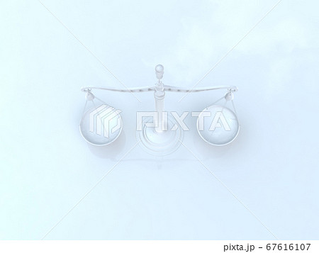 白い司法イメージ 天秤 3DCGイラスト 白い司法イメージ 天秤 3DCGイラスト 67616107