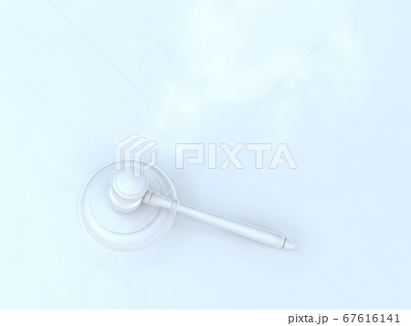 白い司法イメージ 小槌(ガベル) 3DCGイラスト 白い司法イメージ 小槌(ガベル) 3DCGイラスト 67616141