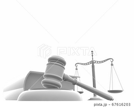白い司法イメージ 小槌 ガベル 天秤 六法全書 3dcgイラストのイラスト素材 67616203 Pixta