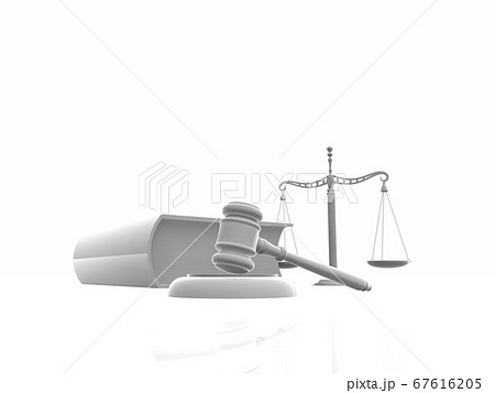 白い司法イメージ 小槌 ガベル 天秤 六法全書 3dcgイラストのイラスト素材 67616205 Pixta