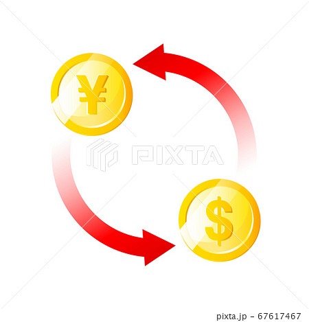 コイン 円とドルのベクターイラスト 為替1 のイラスト素材