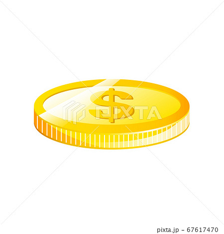 コイン ドルのベクターイラスト 斜め2 のイラスト素材
