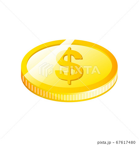 コイン ドルのベクターイラスト 斜め1 のイラスト素材